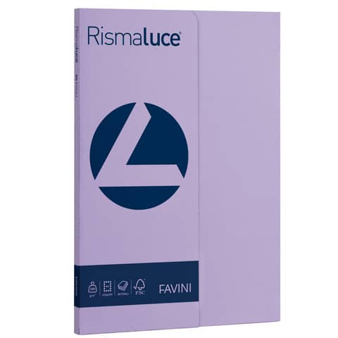 Carta colorata Favini Rismaluce colori forti 200 g/m² A4 - risma da 50 ff violetto - A69J544
